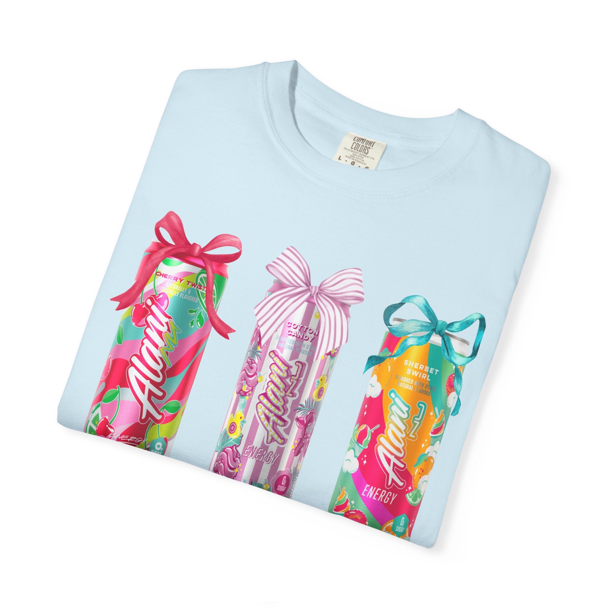 T-Shirt — Festive Tropical Drink Cans Graphic Tee