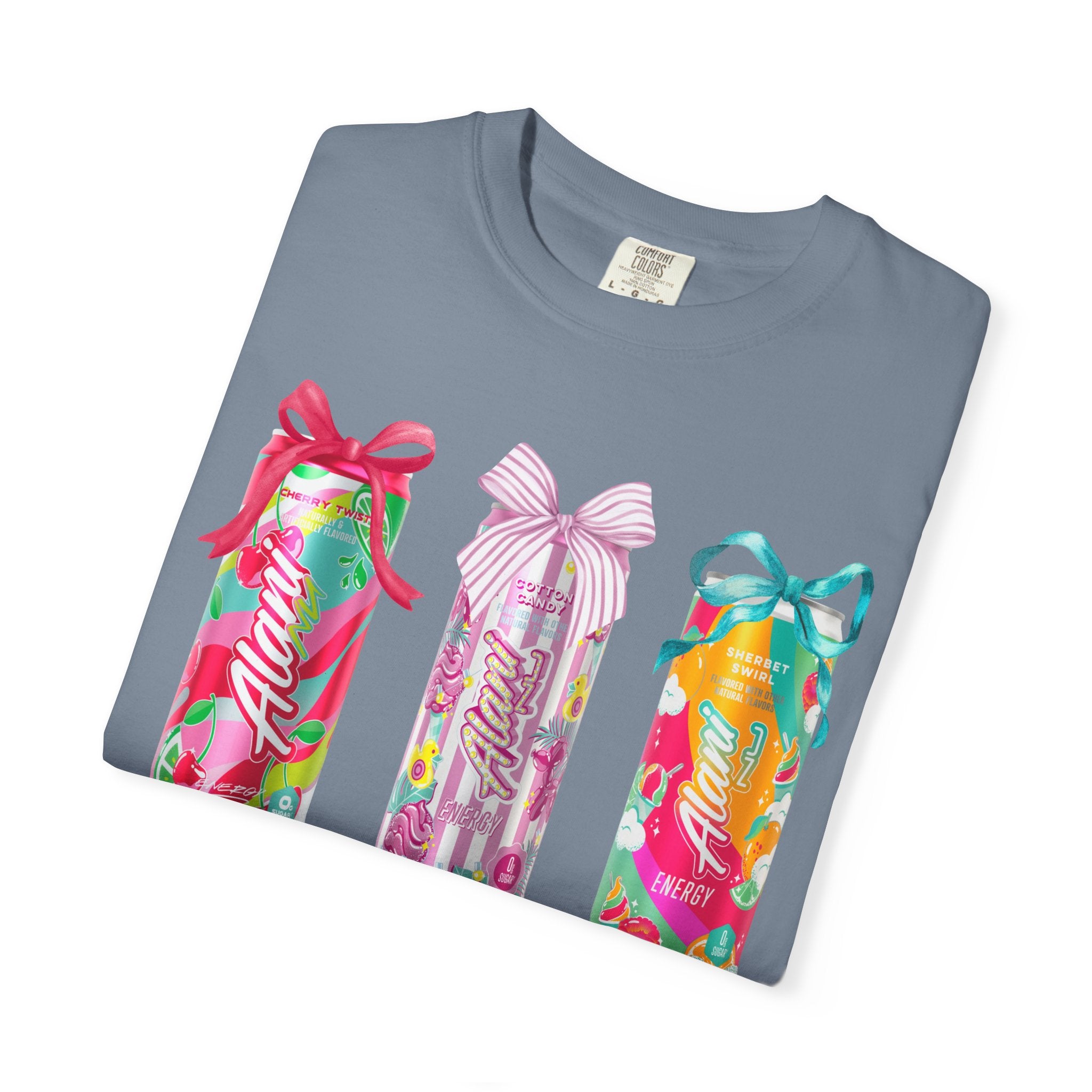 T-Shirt — Festive Tropical Drink Cans Graphic Tee