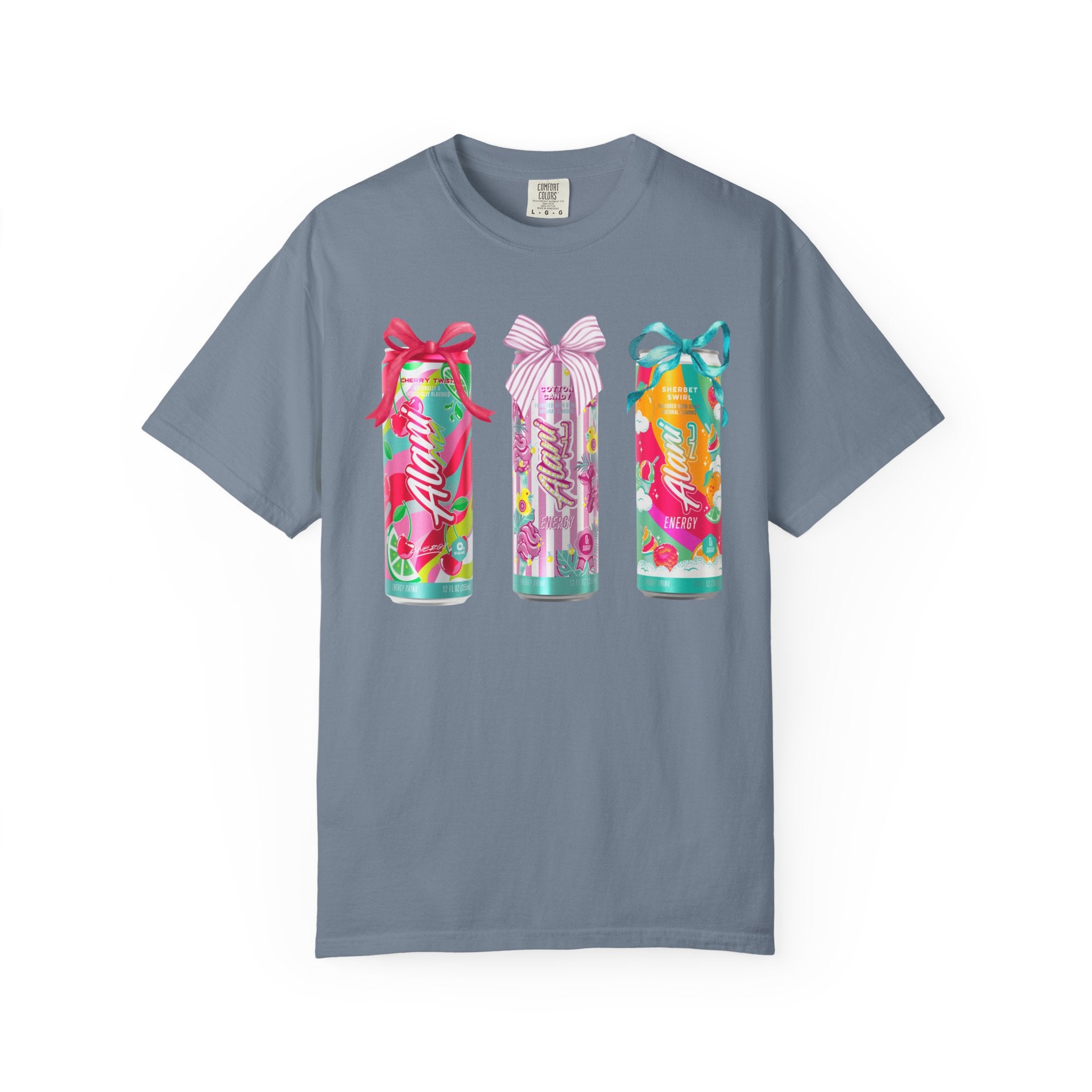 T-Shirt — Festive Tropical Drink Cans Graphic Tee