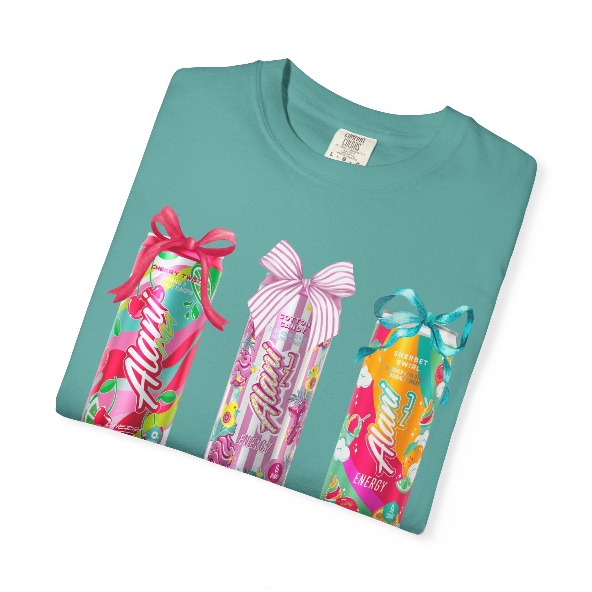 T-Shirt — Festive Tropical Drink Cans Graphic Tee