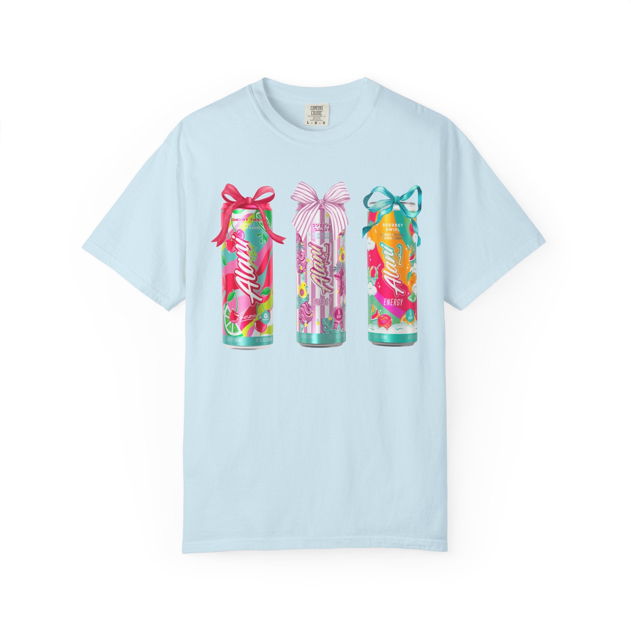 T-Shirt — Festive Tropical Drink Cans Graphic Tee
