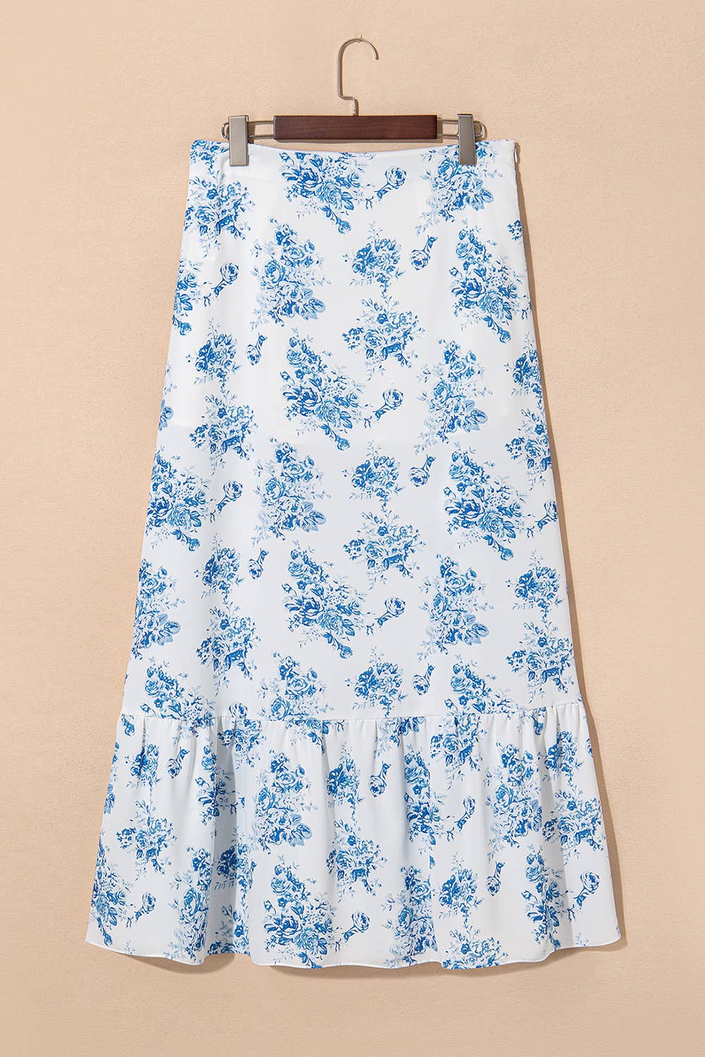 Boho Floral High Waist Ruffle Split Maxi Skirt | 3 Colors