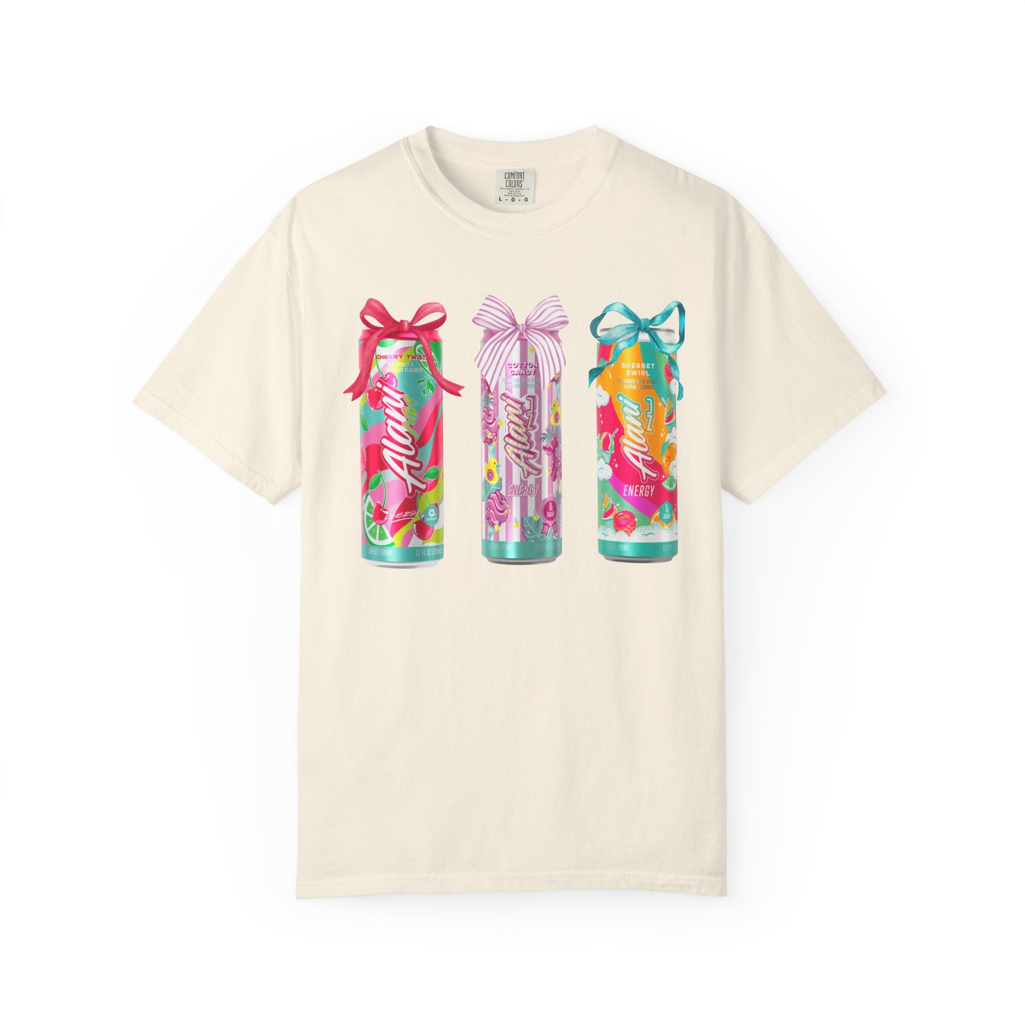T-Shirt — Festive Tropical Drink Cans Graphic Tee