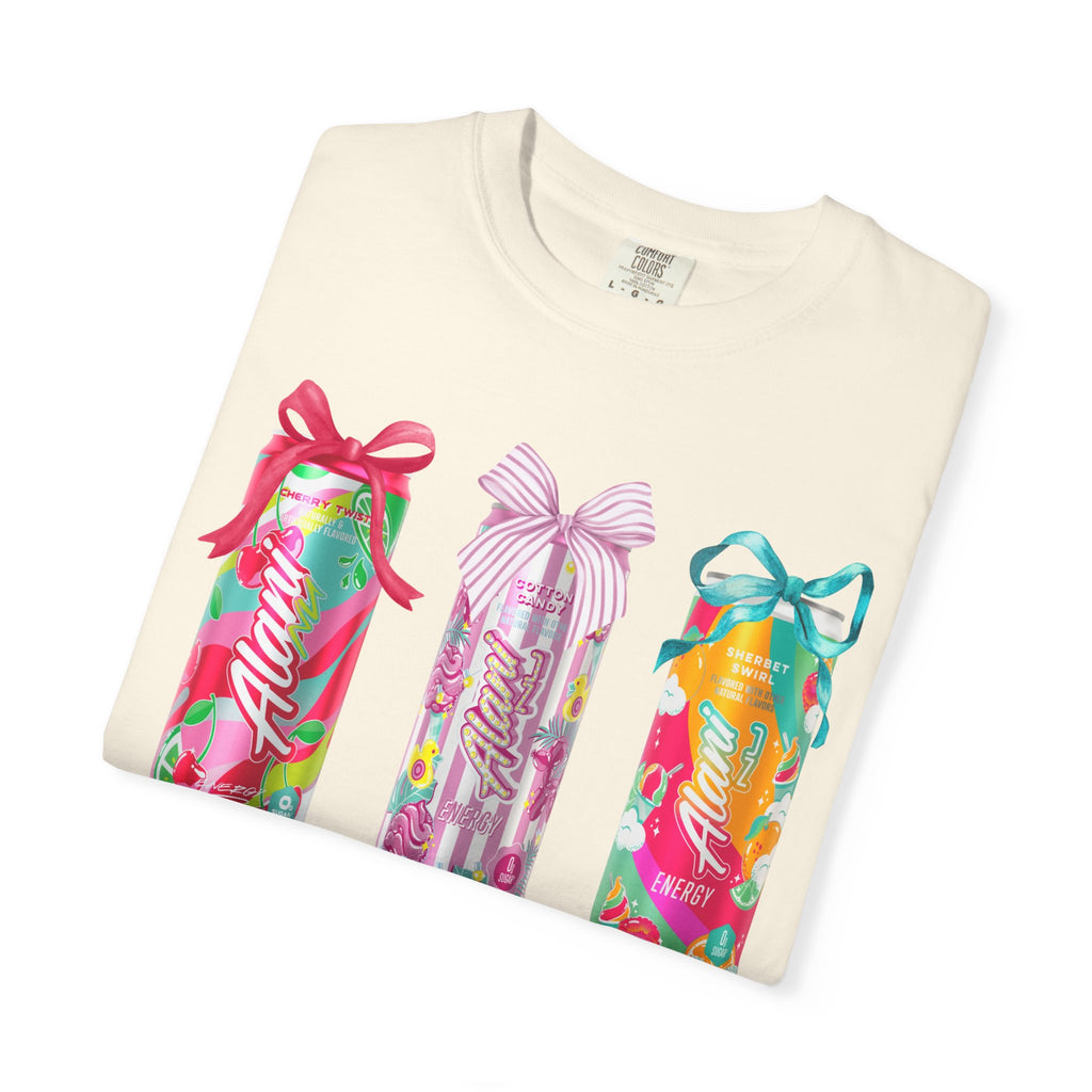 T-Shirt — Festive Tropical Drink Cans Graphic Tee
